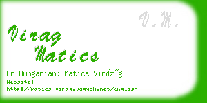 virag matics business card